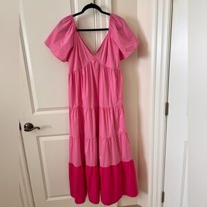 Strut & Bolt Pink Tiered Maxi Dress